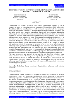 TECHNOLOGY LEAPS: DEFINITION AND FRAMEWORK FOR