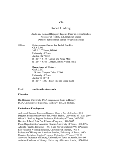 Curriculum Vitae - UT College of Liberal Arts