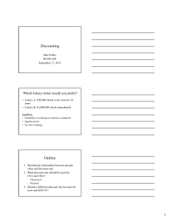 Lecture 4. Discounting and Inflation