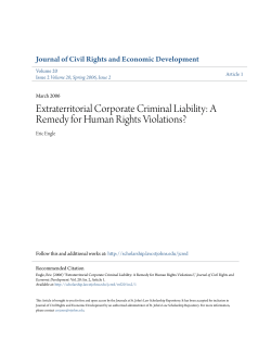 Extraterritorial Corporate Criminal Liability