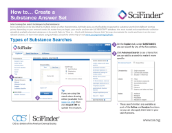 SciFinder - How to Create a Substance Answer Set