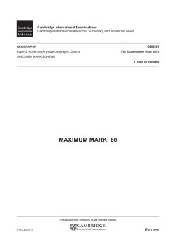 2018 Paper 3 Specimen Mark Scheme