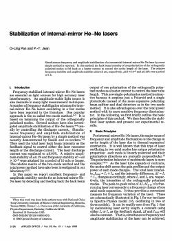 Stabilization of internal-mirror He-Ne lasers