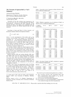 The V iscosity of Aqueous BaCl2+ NaCl S olutions