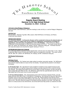 Board Minutes - Hanover School District #28