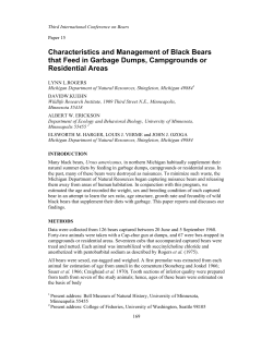 Characteristics and Management of Black Bears that Feed in