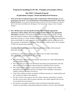 Proposal for Including ECON 202 - Principles of Economics