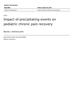 Impact of precipitating events on pediatric chronic pain