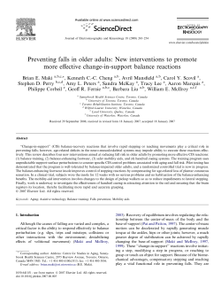 Preventing falls in older adults: New interventions to promote more