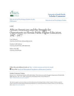 African Americans and the Struggle for Opportunity in Florida Public
