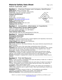 MSDS for Lye - Certified Lye