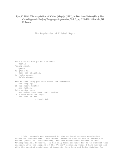 The Acquisition of K`iche` (Maya)