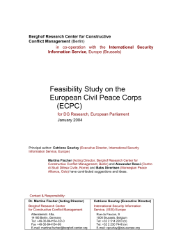 Feasibility Study on the European Civil Peace Corps (ECPC)
