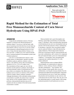 Rapid Method for the Estimation of Total Free Monosaccharide
