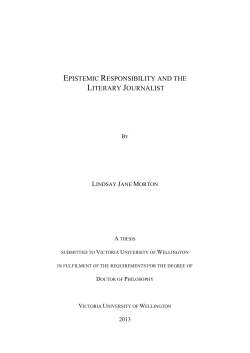 epistemic responsibility and the literary journalist