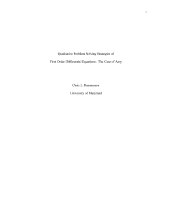 Qualitative Problem Solving Strategies of First Order Differential