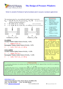 Design of Pressure windows