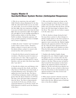 Inquiry Master 8 Sun-Earth-Moon System Review (Anticipated