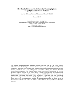 Family Status and SS Options