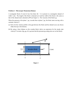 Problem 1: Microscopic Momentum Balance A rectangular block of