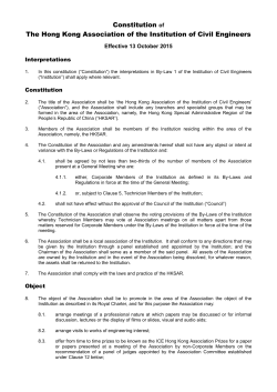 Constitution of The Hong Kong Association of the Institution of Civil