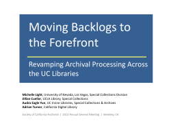 M i B kl t oving Backlogs to the Forefront