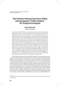The Factors Influencing Churn Rates Among Season Ticket Holders