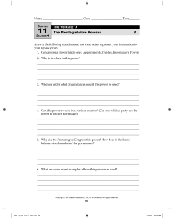 The Nonlegislative Powers 3