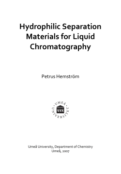 Hydrophilic Separation Materials for Liquid Chromatography