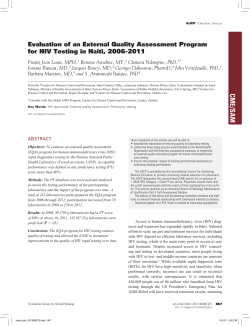 Evaluation of an External Quality Assessment Program for HIV
