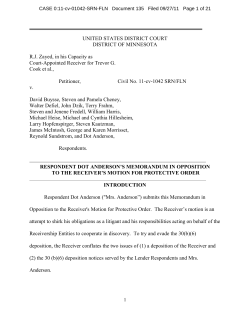 UNITED STATES DISTRICT COURT DISTRICT OF MINNESOTA RJ