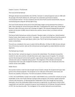 Chapter 3 Lesson 2: The Railroads The transcontinental Railroad