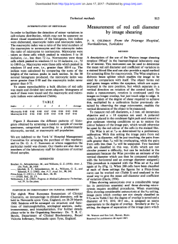 Measurement of red cell diameter