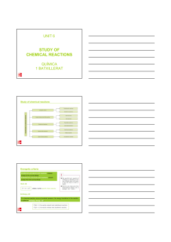 STUDY OF CHEMICAL REACTIONS