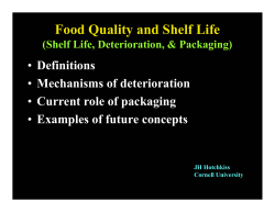 Food Quality and Shelf Life
