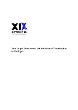 The Legal Framework for Freedom of Expression in
