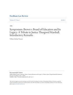 Brown v. Board of Education and Its Legacy: A Tribute to Justice
