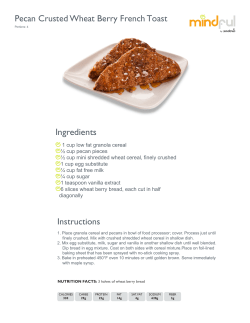 Pecan Crusted Wheat Berry French Toast Ingredients