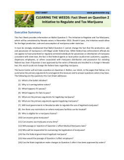 Fact Sheet on Question 2 Initiative to Regulate and Tax Marijuana