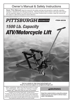 ATV/Motorcycle Lift - Harbor Freight Tools