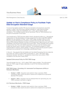 Update on Visa`s Compliance Policy to Facilitate Triple Data