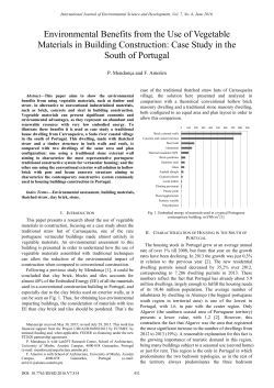 Environmental Benefits from the Use of Vegetable Materials in