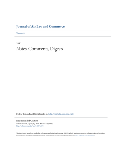 Notes, Comments, Digests