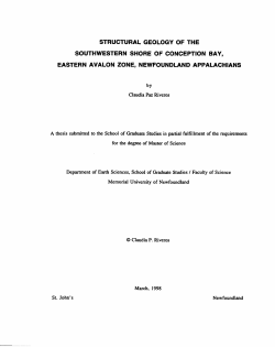 structural geology of the southwestern shore of conception bay