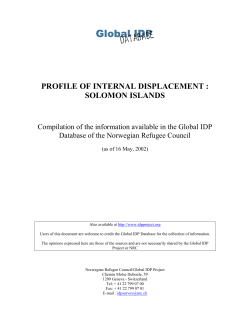 profile of internal displacement : solomon islands