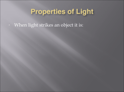 Properties of Light - Plain Local Schools