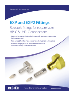 EXP and EXP2 Fittings Reusable fittings for easy, reliable