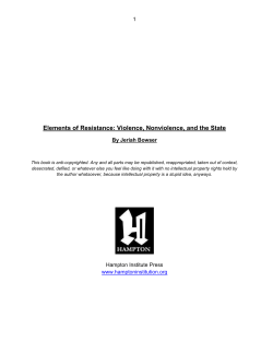 Elements of Resistance: Violence, Nonviolence, and the State.docx