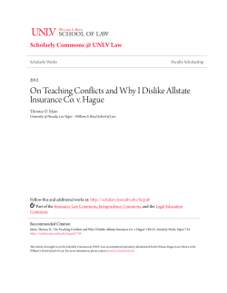 On Teaching Conflicts and Why I Dislike Allstate Insurance Co. v