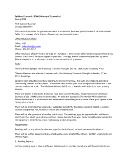 Econ. 8500, History of Economic Thought